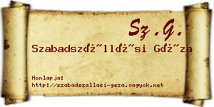 Szabadszállási Géza névjegykártya